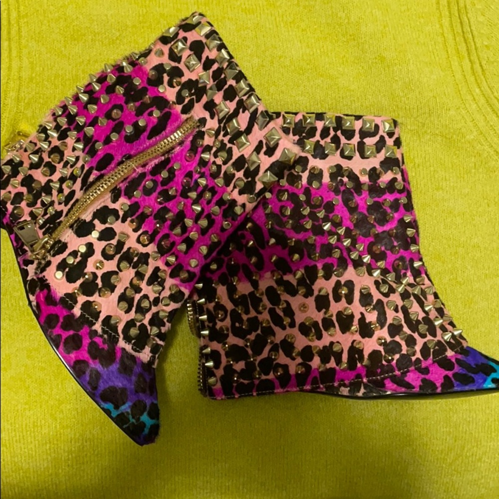 Colorful Spiked Booties